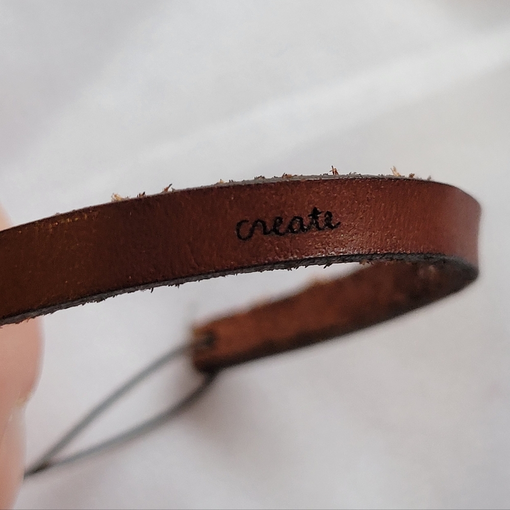 Inspirational Brown Leather Bracelet